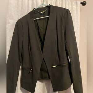 Tahari Black Blazer with Zipper Accents